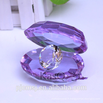 Figurine élégante de coquille d&#39;huître de cristal pour le mariage vous remercient des cadeaux ou des faveurs de mariage